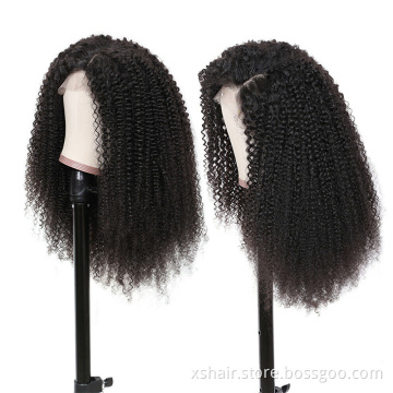 Hot Selling Lace Front Human Transparent Hd Full Headband Bob Frontal Kinky Curly Hair Wig